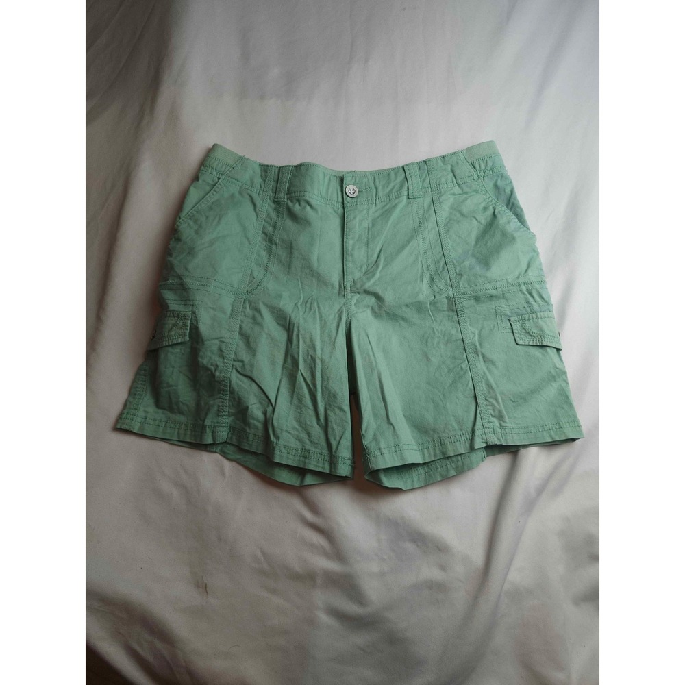 Style & Co Womens Sage Green Cargo Shorts Size 14 Stretch Cotton Utility Shorts